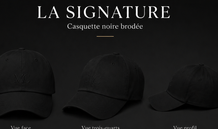 La Signature — Casquette Brodée Noir Profond