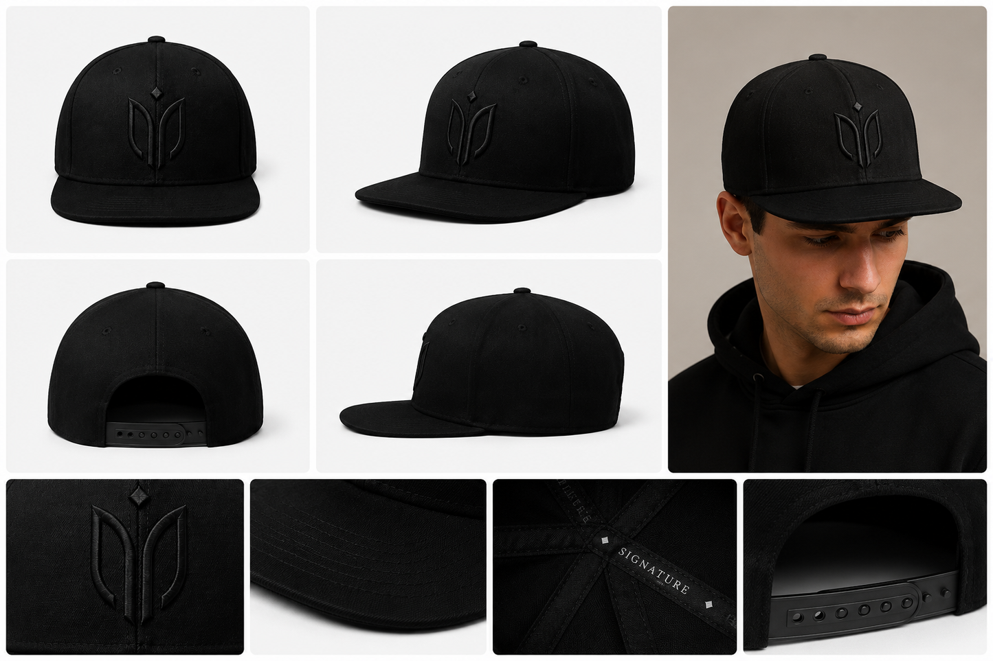 La Signature — Casquette Brodée Noir Profond